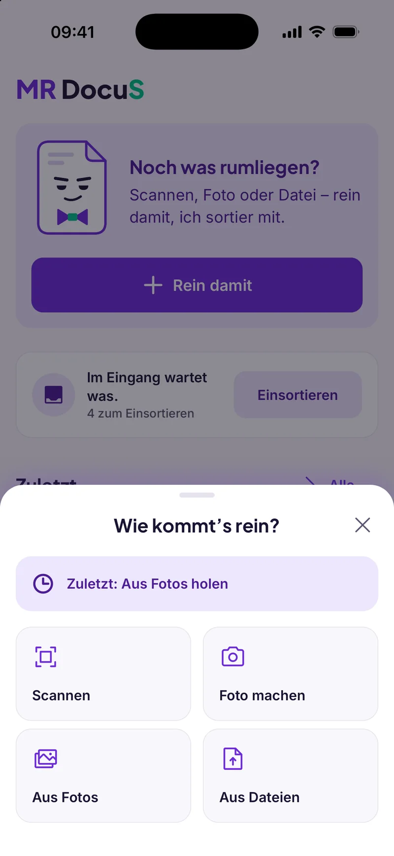 “How does it get in?”: scan, take a photo, from photos or from files